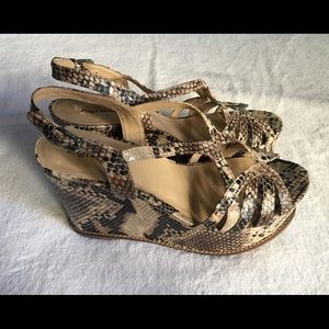 Boho Platforms, with snakeskin pattern